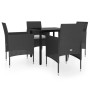 Juego de comedor de jardín 5 piezas con cojines negro de , Conjuntos de jardín - Ref: Foro24-3099282, Precio: 294,90 €, Descu...