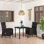 Juego de comedor de jardín 3 piezas con cojines negro de , Conjuntos de jardín - Ref: Foro24-3099353, Precio: 323,86 €, Descu...