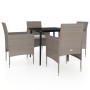 Juego de comedor de jardín 5 piezas con cojines beige y negro de , Conjuntos de jardín - Ref: Foro24-3099318, Precio: 356,84 ...