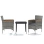 Juego de comedor de jardín 3 piezas con cojines gris y negro de , Conjuntos de jardín - Ref: Foro24-3099347, Precio: 254,95 €...