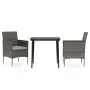 Juego de comedor de jardín 3 piezas con cojines gris y negro de , Conjuntos de jardín - Ref: Foro24-3099311, Precio: 227,18 €...