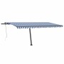 Toldo automático LED sensor de viento azul y blanco 500x300 cm de vidaXL, Toldos - Ref: Foro24-3069791, Precio: 666,95 €, Des...