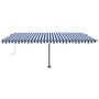 Toldo automático LED sensor de viento azul y blanco 500x300 cm de vidaXL, Toldos - Ref: Foro24-3069791, Precio: 666,95 €, Des...