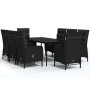 Juego de comedor de jardín 9 piezas con cojines negro de , Conjuntos de jardín - Ref: Foro24-3099370, Precio: 1,00 €, Descuen...
