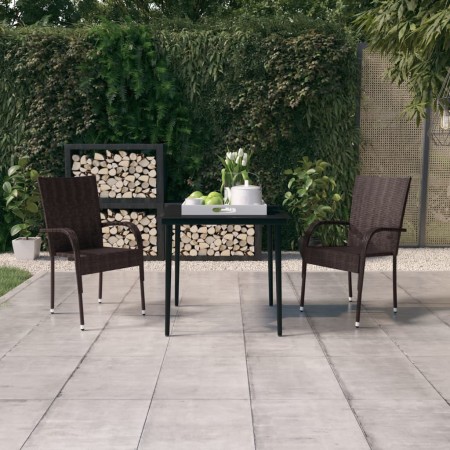 Juego de comedor de jardín 3 piezas marrón y negro de , Conjuntos de jardín - Ref: Foro24-3099401, Precio: 207,72 €, Descuent...