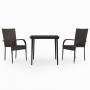 Juego de comedor de jardín 3 piezas marrón y negro de , Conjuntos de jardín - Ref: Foro24-3099401, Precio: 207,72 €, Descuent...