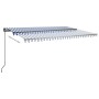Toldo automático LED sensor de viento azul y blanco 500x300 cm de vidaXL, Toldos - Ref: Foro24-3069791, Precio: 666,95 €, Des...