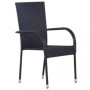 Juego de comedor de jardín 5 piezas negro de , Conjuntos de jardín - Ref: Foro24-3099379, Precio: 329,73 €, Descuento: %