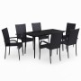 Juego de comedor para jardín 7 piezas negro de , Conjuntos de jardín - Ref: Foro24-3099398, Precio: 424,61 €, Descuento: %