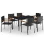Juego de comedor para jardín 7 piezas negro de , Conjuntos de jardín - Ref: Foro24-3099422, Precio: 457,50 €, Descuento: %