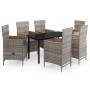 Juego de comedor de jardín 7 piezas con cojines gris de , Conjuntos de jardín - Ref: Foro24-3099434, Precio: 961,56 €, Descue...
