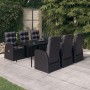 Juego de comedor de jardín 7 piezas con cojines negro de , Conjuntos de jardín - Ref: Foro24-3099495, Precio: 1,00 €, Descuen...