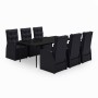 Juego de comedor de jardín 7 piezas con cojines negro de , Conjuntos de jardín - Ref: Foro24-3099495, Precio: 1,00 €, Descuen...