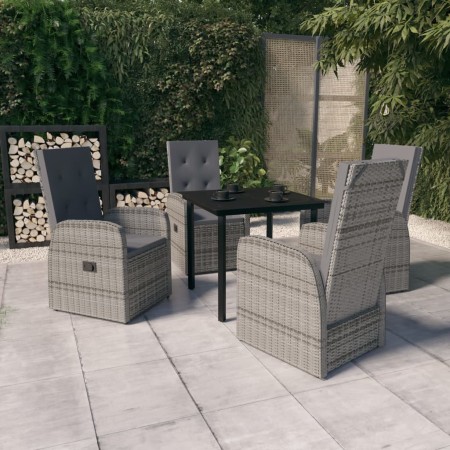Juego de comedor de jardín 5 piezas con cojines gris de , Conjuntos de jardín - Ref: Foro24-3099474, Precio: 739,16 €, Descue...