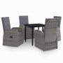 Juego de comedor de jardín 5 piezas con cojines gris de , Conjuntos de jardín - Ref: Foro24-3099474, Precio: 739,16 €, Descue...
