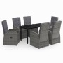 Juego de comedor de jardín 7 piezas con cojines gris de , Conjuntos de jardín - Ref: Foro24-3099476, Precio: 1,00 €, Descuent...