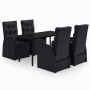 Juego de comedor de jardín 5 piezas con cojines negro de , Conjuntos de jardín - Ref: Foro24-3099481, Precio: 805,94 €, Descu...