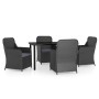 Juego de comedor de jardín 5 piezas con cojines negro de , Conjuntos de jardín - Ref: Foro24-3099531, Precio: 727,75 €, Descu...