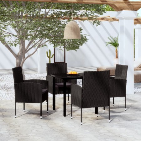 Juego de comedor para jardín 5 piezas negro de , Conjuntos de jardín - Ref: Foro24-3099614, Precio: 333,06 €, Descuento: %
