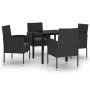 Juego de comedor para jardín 5 piezas negro de , Conjuntos de jardín - Ref: Foro24-3099614, Precio: 333,06 €, Descuento: %
