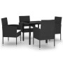 Juego de comedor para jardín 5 piezas negro de , Conjuntos de jardín - Ref: Foro24-3099602, Precio: 233,88 €, Descuento: %