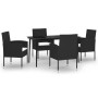 Juego de comedor para jardín 5 piezas negro de , Conjuntos de jardín - Ref: Foro24-3099621, Precio: 270,66 €, Descuento: %