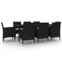 Set comedor de jardín 9 pzas y cojines ratán sintético y vidrio de , Conjuntos de jardín - Ref: Foro24-3099732, Precio: 703,7...