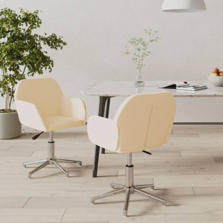 Sillas de comedor giratorias 2 unidades tela color crema de , Sillas de comedor - Ref: Foro24-3103029, Precio: 164,51 €, Desc...