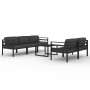 Set muebles de jardín 6 pzas y cojines aluminio gris antracita de , Conjuntos de jardín - Ref: Foro24-3107804, Precio: 856,80...