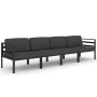 Set muebles de jardín 4 pzas y cojines aluminio gris antracita de , Conjuntos de jardín - Ref: Foro24-3107777, Precio: 634,54...