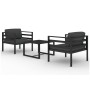 Set muebles de jardín 3 pzas y cojines aluminio gris antracita de , Conjuntos de jardín - Ref: Foro24-3107780, Precio: 550,10...