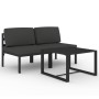 Set muebles de jardín 3 pzas y cojines aluminio gris antracita de , Conjuntos de jardín - Ref: Foro24-3107782, Precio: 446,56...