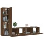Set de muebles para TV 4 pzas madera contrachapada marrón roble de , Muebles TV - Ref: Foro24-3114317, Precio: 132,95 €, Desc...