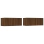 Set de muebles para TV 4 pzas madera contrachapada marrón roble de , Muebles TV - Ref: Foro24-3114317, Precio: 132,95 €, Desc...