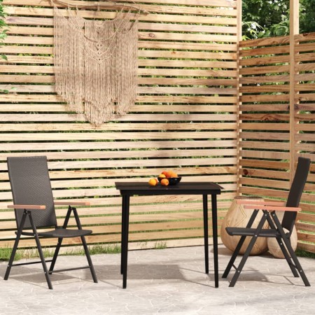 Juego de comedor de jardín 3 piezas negro de , Conjuntos de jardín - Ref: Foro24-3099119, Precio: 251,41 €, Descuento: %
