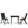 Juego de comedor de jardín 3 piezas negro de , Conjuntos de jardín - Ref: Foro24-3099119, Precio: 251,41 €, Descuento: %