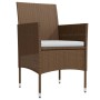 Juego de comedor de jardín 7 piezas con cojines marrón y negro de , Conjuntos de jardín - Ref: Foro24-3099326, Precio: 494,58...