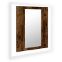 Armario de baño con espejo LED madera roble ahumado 40x12x45 cm de , Tocadores de baño - Ref: Foro24-822833, Precio: 42,39 €,...