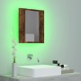 Armario de baño con espejo LED madera roble ahumado 40x12x45 cm de , Tocadores de baño - Ref: Foro24-822833, Precio: 42,39 €,...