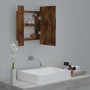 Armario de baño con espejo LED madera roble ahumado 40x12x45 cm de , Tocadores de baño - Ref: Foro24-822833, Precio: 42,39 €,...
