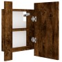 Armario de baño con espejo LED madera roble ahumado 40x12x45 cm de , Tocadores de baño - Ref: Foro24-822833, Precio: 42,39 €,...