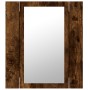 Armario de baño con espejo LED madera roble ahumado 40x12x45 cm de , Tocadores de baño - Ref: Foro24-822833, Precio: 42,39 €,...