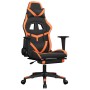 Silla gaming con reposapiés cuero sintético negro naranja de , Sillones para videojuegos - Ref: Foro24-3143682, Precio: 125,7...