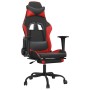 Silla gaming con reposapiés cuero sintético negro rojo de , Sillones para videojuegos - Ref: Foro24-3143654, Precio: 119,21 €...