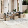 Set sofás de jardín 7 piezas y cojines ratán sintético beige en Conjuntos de jardín | Comprar online en Foru.es
