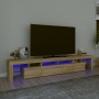 Mueble de TV con luces LED roble Sonoma 230x36,5x40 cm de , Muebles TV - Ref: Foro24-3152788, Precio: 170,77 €, Descuento: %