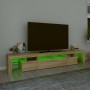 Mueble de TV con luces LED roble Sonoma 230x36,5x40 cm de , Muebles TV - Ref: Foro24-3152788, Precio: 170,77 €, Descuento: %