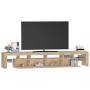 Mueble de TV con luces LED roble Sonoma 230x36,5x40 cm de , Muebles TV - Ref: Foro24-3152788, Precio: 170,77 €, Descuento: %