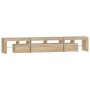Mueble de TV con luces LED roble Sonoma 230x36,5x40 cm de , Muebles TV - Ref: Foro24-3152788, Precio: 170,77 €, Descuento: %