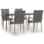 Juego de comedor para jardín 5 piezas ratán sintético gris de , Conjuntos de jardín - Ref: Foro24-3156676, Precio: 331,21 €, ...